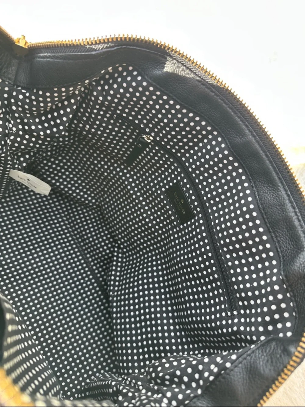 Kate Spade Ollie magnolia satchel tote leather black and white